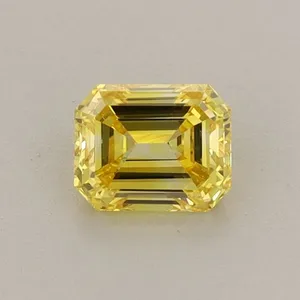 0.53ct EMERALD Fancy Vivid Yellow VS1 Coloured Lab diamond