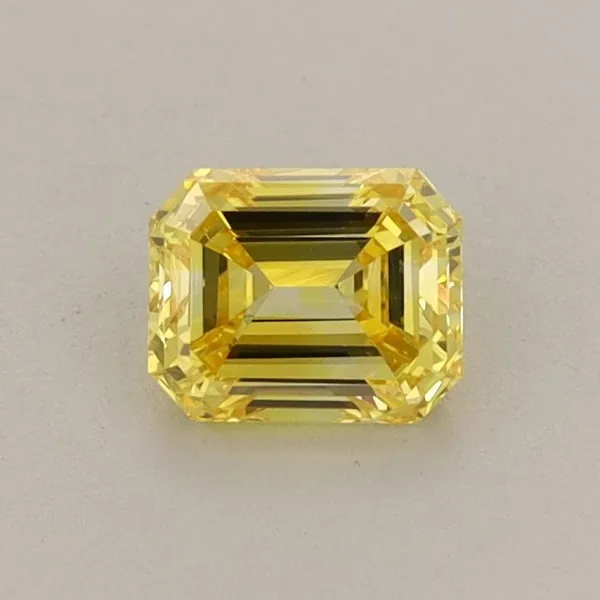 0.53ct EMERALD Fancy Vivid Yellow VS1 Coloured Lab diamond