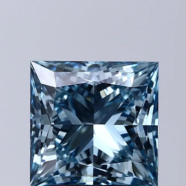 3.03ct PRINCESS Fancy Intense Blue VS1 Coloured Lab diamond