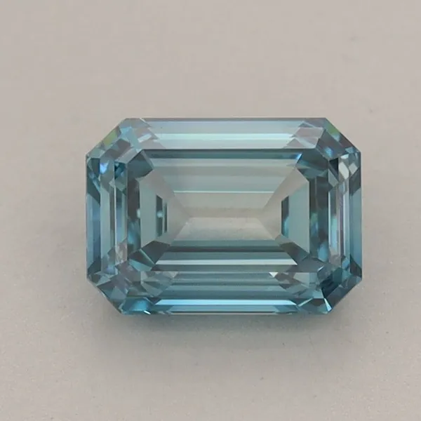 1.17ct EMERALD Fancy Vivid Blue VVS2 Coloured Lab diamond