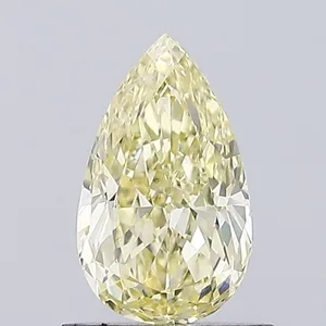 0.8ct PEAR Fancy Light Yellow VVS2 Coloured Lab diamond