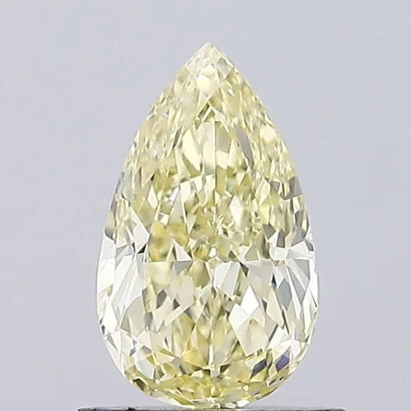 0.8ct PEAR Fancy Light Yellow VVS2 Coloured Lab diamond