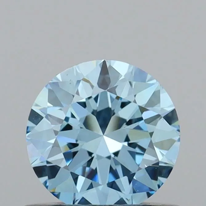 0.58ct ROUND Fancy Vivid Blue VS1 Coloured Lab diamond