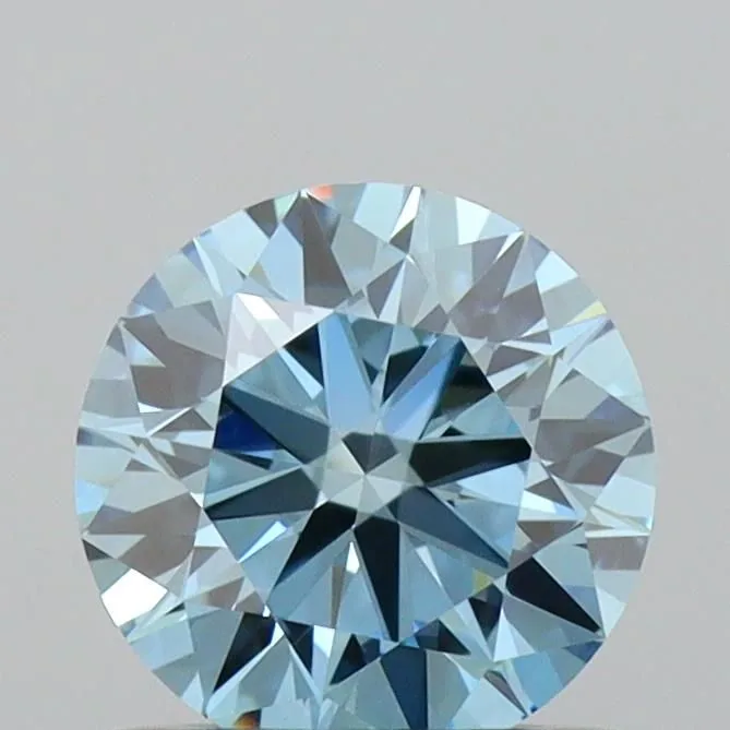 0.68ct ROUND Fancy Vivid Blue VVS2 Coloured Lab diamond