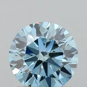 0.68ct ROUND Fancy Vivid Blue VVS2 Coloured Lab diamond