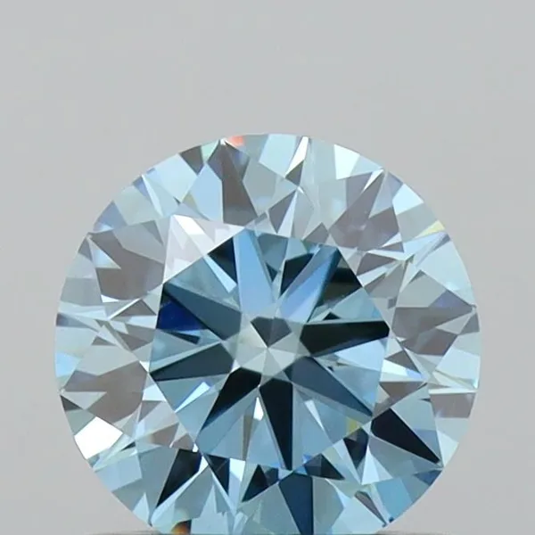 0.68ct ROUND Fancy Vivid Blue VVS2 Coloured Lab diamond