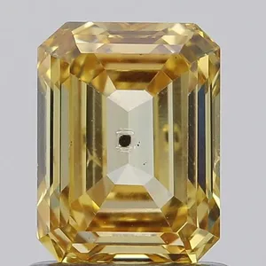 1.04ct EMERALD Fancy Yellow I1 Coloured Lab diamond