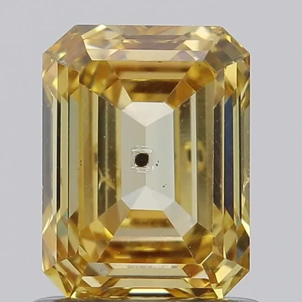 1.04ct EMERALD Fancy Yellow I1 Coloured Lab diamond
