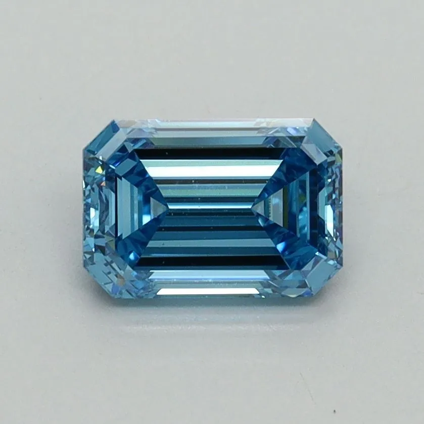 1.01ct EMERALD Fancy Vivid Blue VS1 Coloured Lab diamond