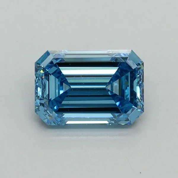 1.01ct EMERALD Fancy Vivid Blue VS1 Coloured Lab diamond