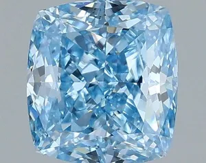 1ct CUSHION Fancy Vivid Blue VVS2 Coloured Lab diamond