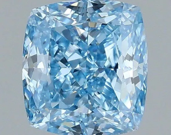 1ct CUSHION Fancy Vivid Blue VVS2 Coloured Lab diamond