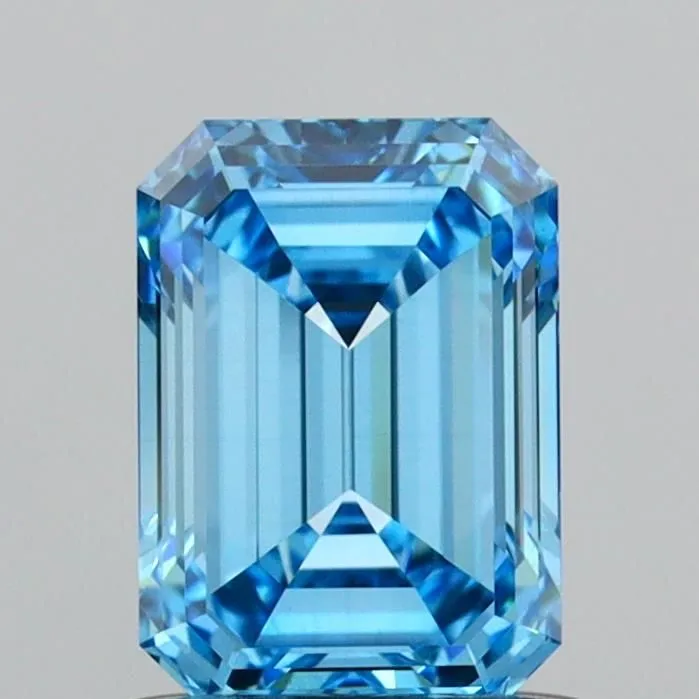 1.02ct EMERALD Fancy Vivid Blue VS2 Coloured Lab diamond