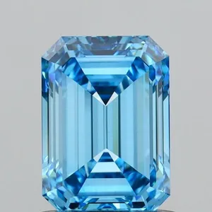 1.02ct EMERALD Fancy Vivid Blue VS2 Coloured Lab diamond
