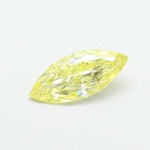 0.73ct MARQUISE Fancy Intense Yellow VVS2 Coloured Lab diamond