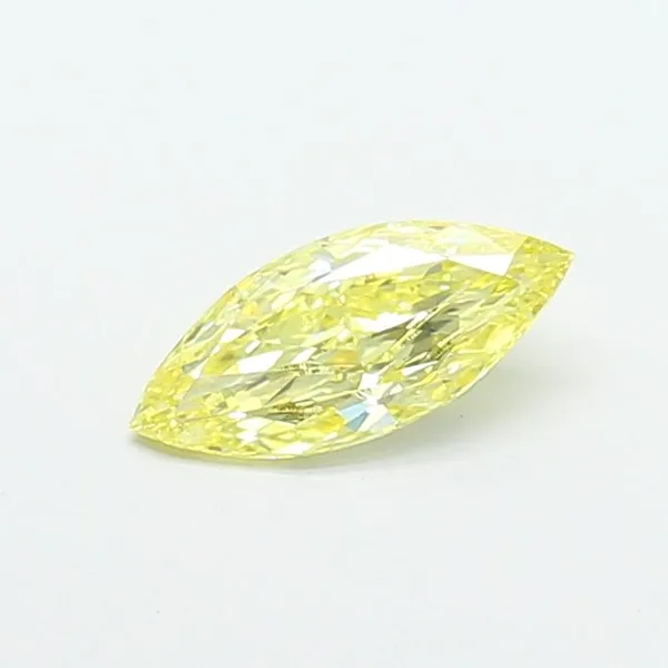 0.73ct MARQUISE Fancy Intense Yellow VVS2 Coloured Lab diamond