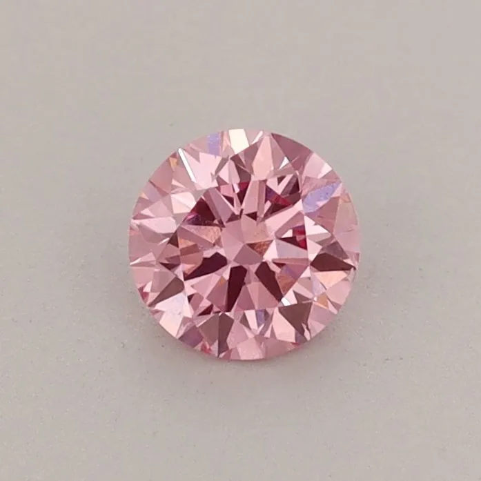 0.38ct ROUND Fancy Vivid Pink VVS2 Coloured Lab diamond