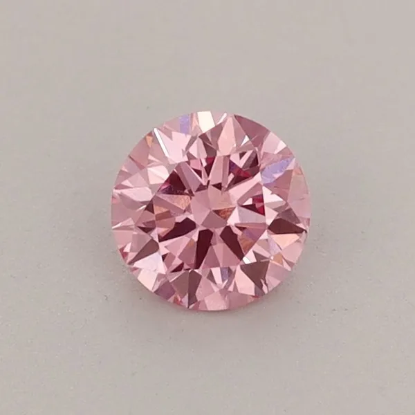 0.38ct ROUND Fancy Vivid Pink VVS2 Coloured Lab diamond