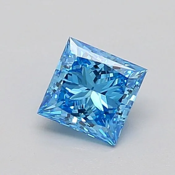 0.55ct PRINCESS Fancy Vivid Blue VS1 Coloured Lab diamond