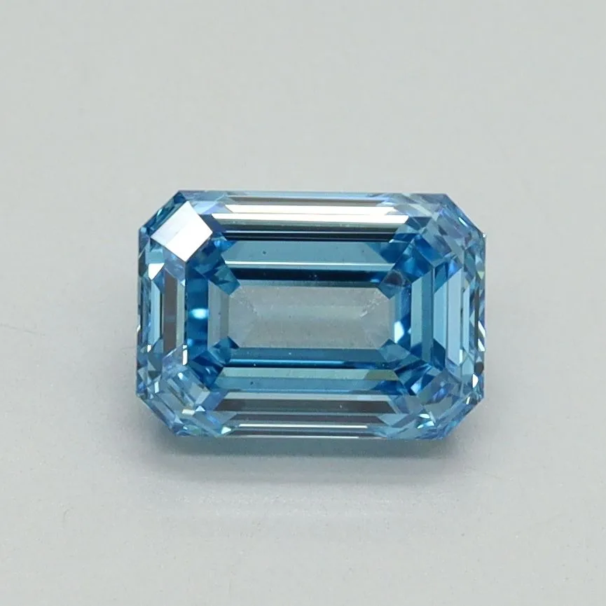 1.05ct EMERALD Fancy Vivid Blue VS1 Coloured Lab diamond