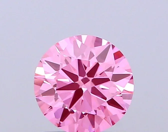 0.97ct ROUND Fancy Vivid Pink VS1 Coloured Lab diamond
