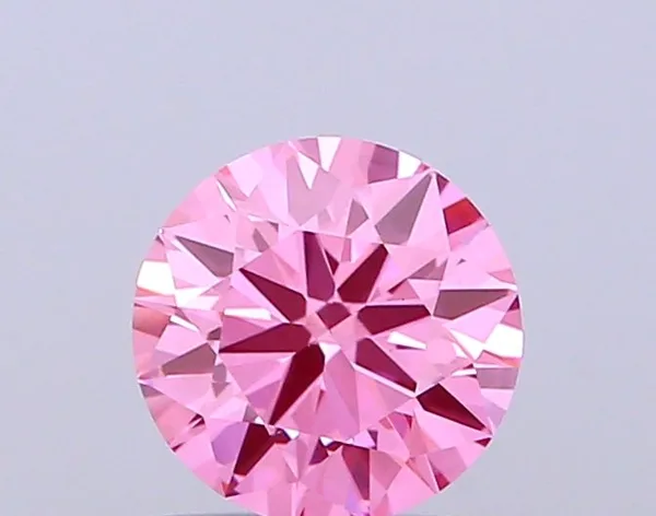 0.97ct ROUND Fancy Vivid Pink VS1 Coloured Lab diamond