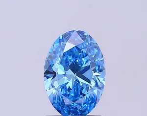 1.07ct OVAL Fancy Vivid Blue VS1 Coloured Lab diamond
