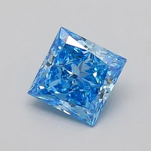 0.68ct PRINCESS Fancy Vivid Blue VS2 Coloured Lab diamond