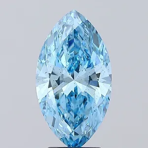 3.01ct MARQUISE Fancy Vivid Blue SI1 Coloured Lab diamond