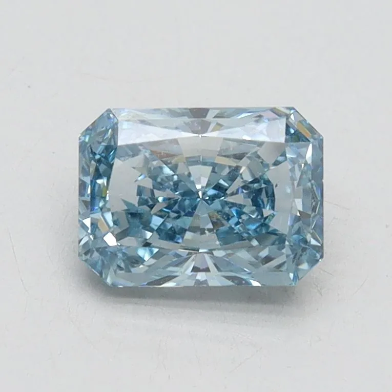 0.94ct RADIANT Fancy Vivid Blue VS1 Coloured Lab diamond
