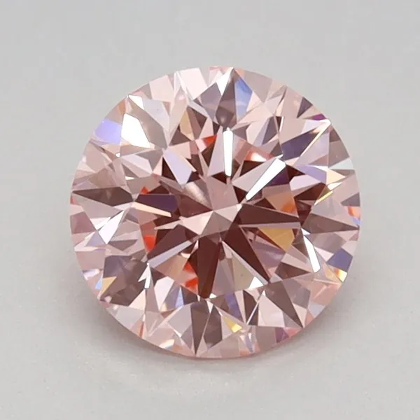 0.74ct ROUND Fancy Vivid Pink VVS2 Coloured Lab diamond