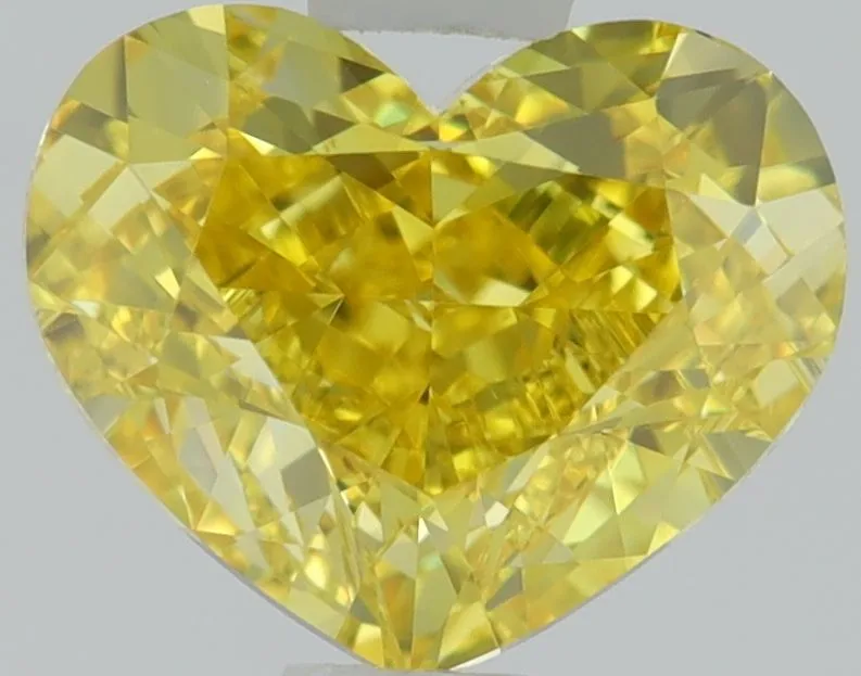 1.03ct HEART Fancy Vivid Yellow VS1 Coloured Lab diamond