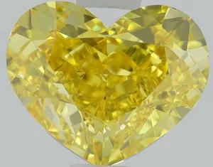 1.03ct HEART Fancy Vivid Yellow VS1 Coloured Lab diamond