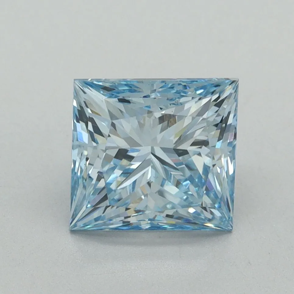 2.17ct PRINCESS Fancy Vivid Blue VS1 Coloured Lab diamond
