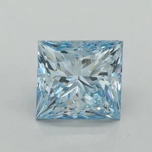 2.17ct PRINCESS Fancy Vivid Blue VS1 Coloured Lab diamond