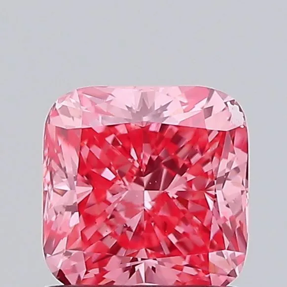 0.77ct CUSHION Fancy Vivid Pink VS1 Coloured Lab diamond