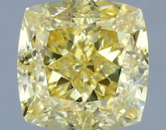 1.06ct CUSHION Fancy Intense Yellow VVS2 Coloured Lab diamond