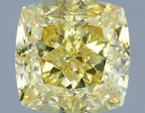 1.06ct CUSHION Fancy Intense Yellow VVS2 Coloured Lab diamond