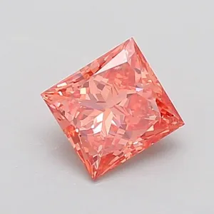 1.14ct PRINCESS Fancy Vivid Pink VS1 Coloured Lab diamond