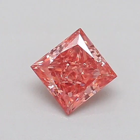 0.44ct PRINCESS Fancy Vivid Pink VS2 Coloured Lab diamond