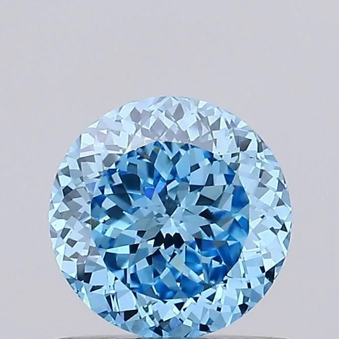 0.87ct ROUND Fancy Vivid Blue VS1 Coloured Lab diamond
