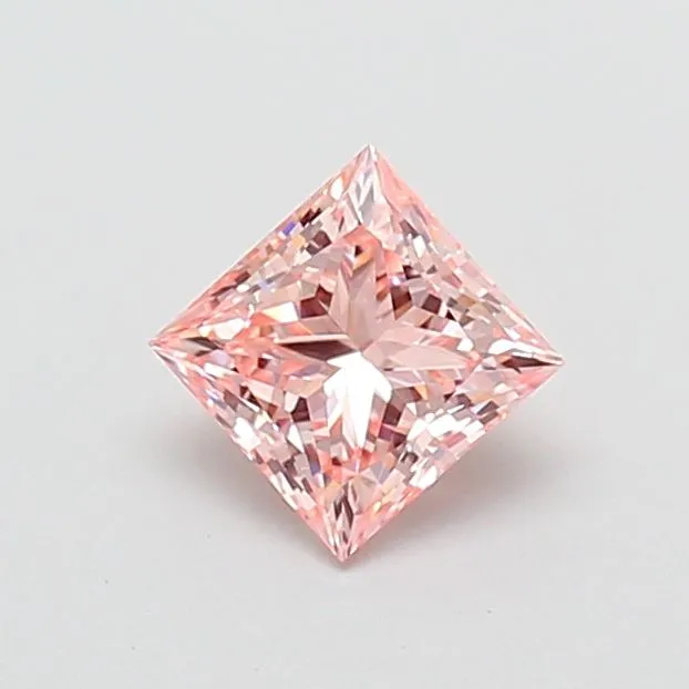 1.09ct PRINCESS Fancy Intense Pink VVS2 Coloured Lab diamond