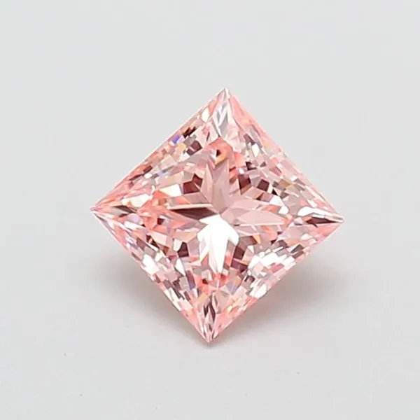 1.09ct PRINCESS Fancy Intense Pink VVS2 Coloured Lab diamond