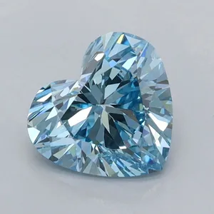 1.05ct HEART Fancy Vivid Blue VVS2 Coloured Lab diamond