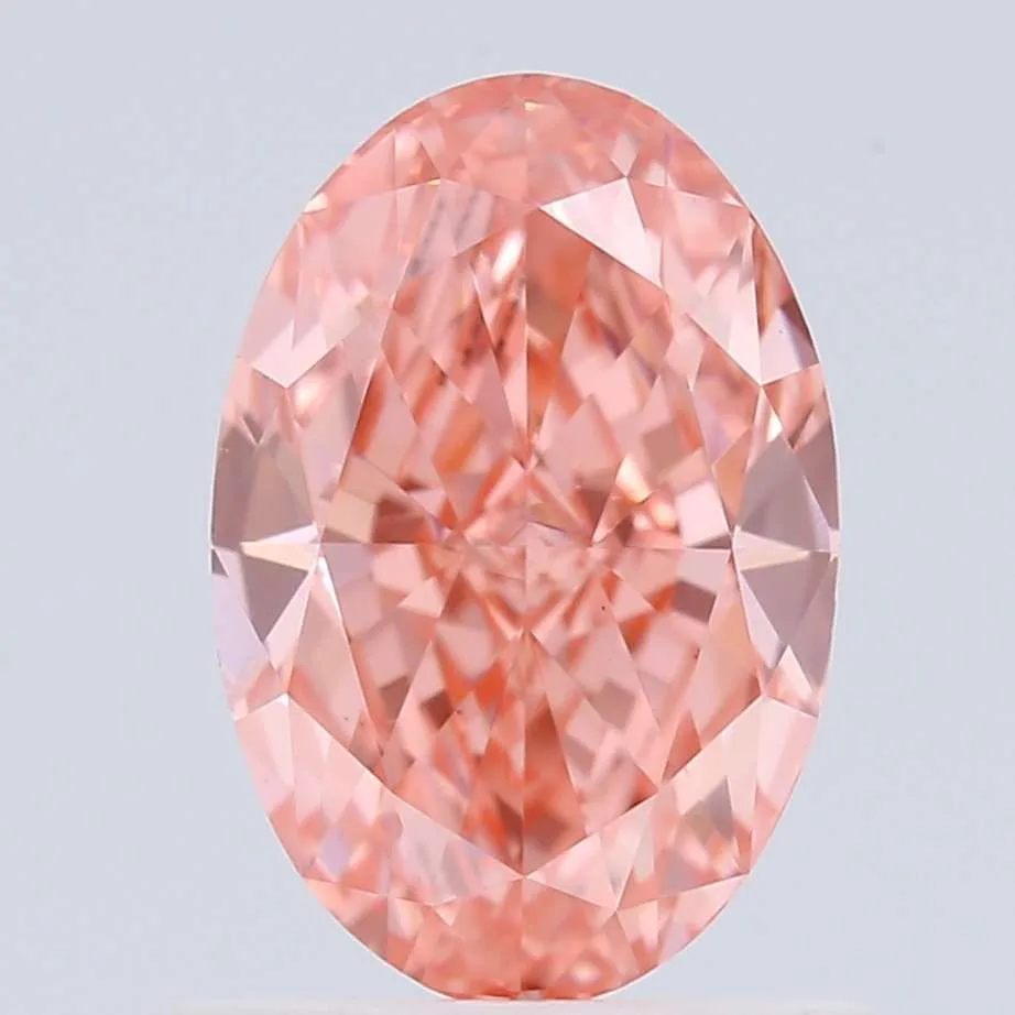 1.07ct OVAL Fancy Vivid Pink VS1 Coloured Lab diamond