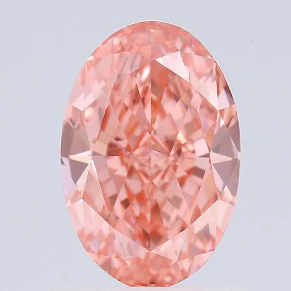 1.07ct OVAL Fancy Vivid Pink VS1 Coloured Lab diamond