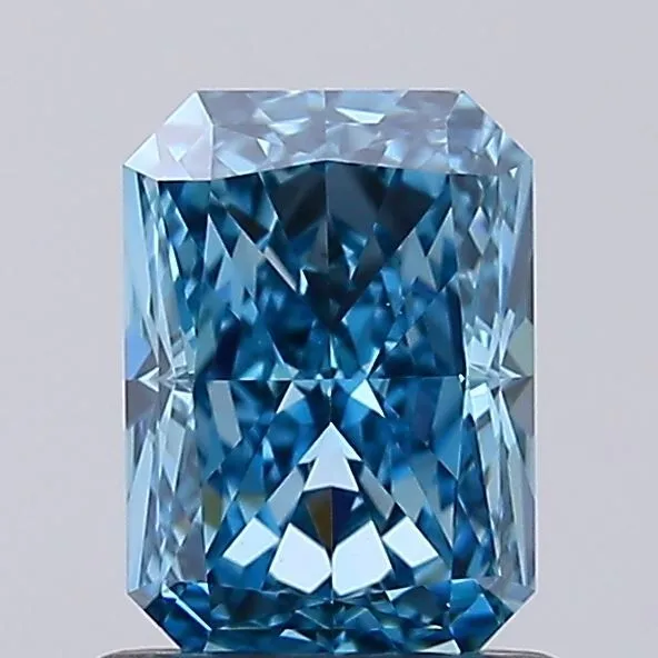 1.03ct RADIANT Fancy Vivid Blue VVS2 Coloured Lab diamond