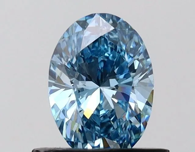 0.75ct OVAL Fancy Vivid Blue VVS2 Coloured Lab diamond