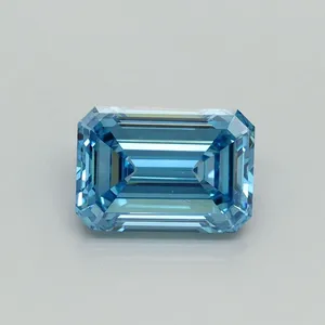 1.44ct EMERALD Fancy Vivid Blue VS1 Coloured Lab diamond