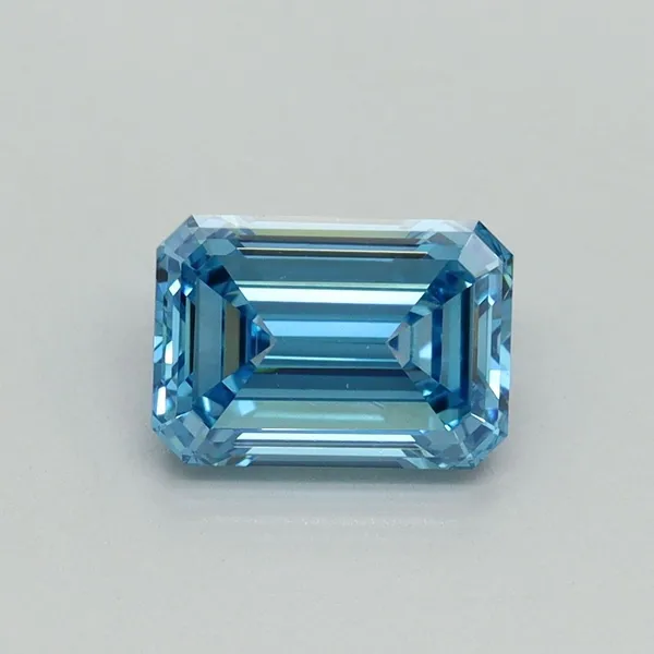 1.44ct EMERALD Fancy Vivid Blue VS1 Coloured Lab diamond